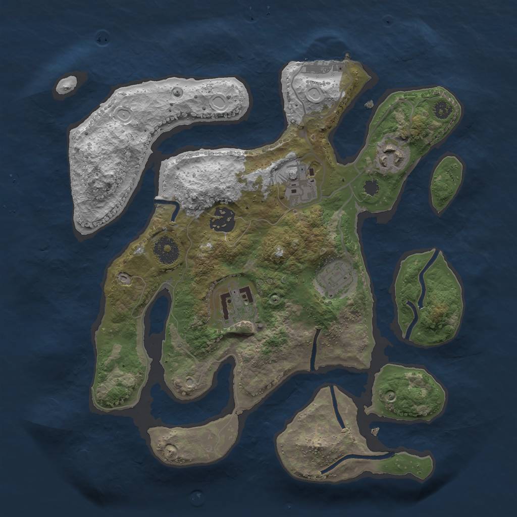 Rust Map: Procedural Map, Size: 3000, Seed: 116318621, 14 Monuments