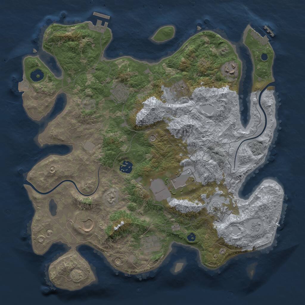 Rust Map: Procedural Map, Size: 3600, Seed: 2378, 15 Monuments