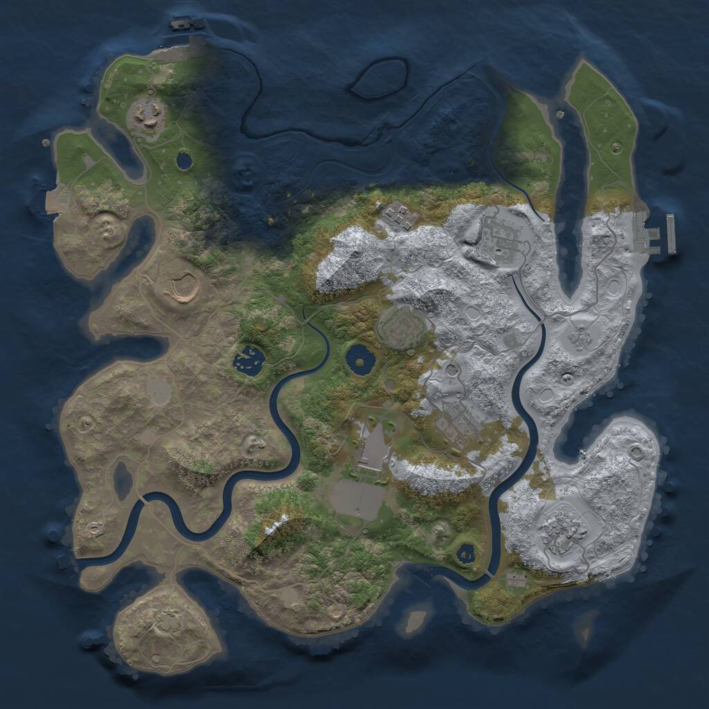 Rust Map: Procedural Map, Size: 3600, Seed: 2378, 15 Monuments