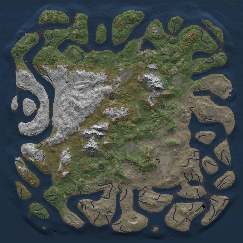 Rust Map: Procedural Map, Size: 6000, Seed: 441835, 22 Monuments