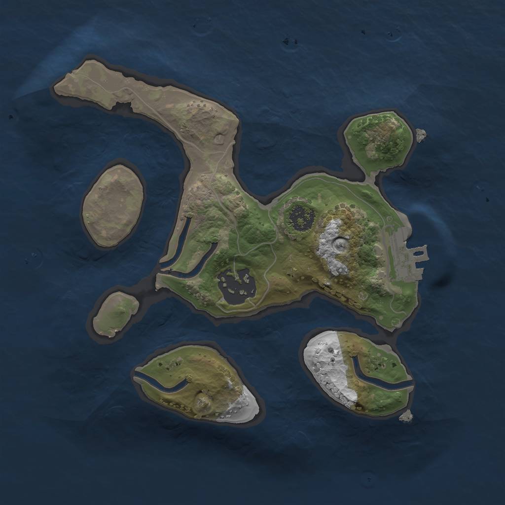 Rust Map: Procedural Map, Size: 2000, Seed: 225555, 9 Monuments