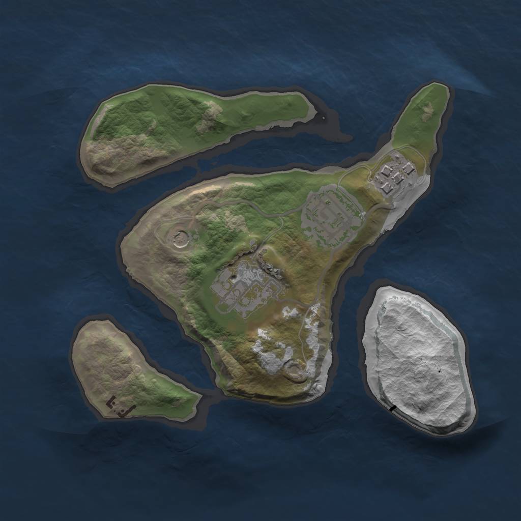 Rust Map: Barren, Size: 2000, Seed: 7123, 6 Monuments