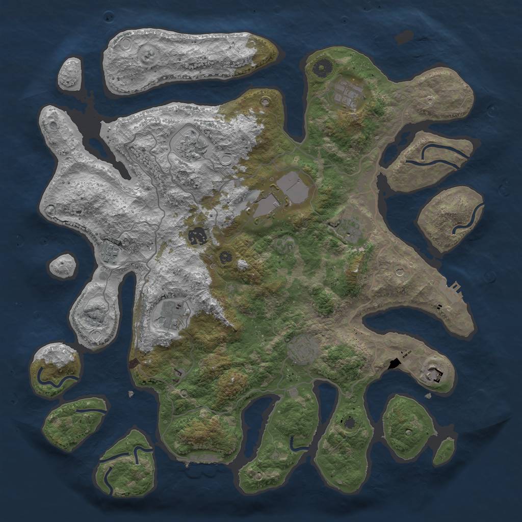 Rust Map: Procedural Map, Size: 4200, Seed: 20210822, 20 Monuments