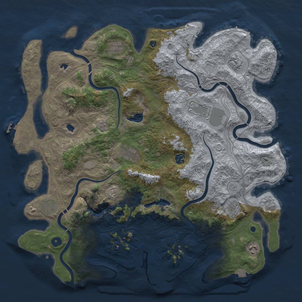 Rust Map: Procedural Map, Size: 4500, Seed: 27523401, 15 Monuments