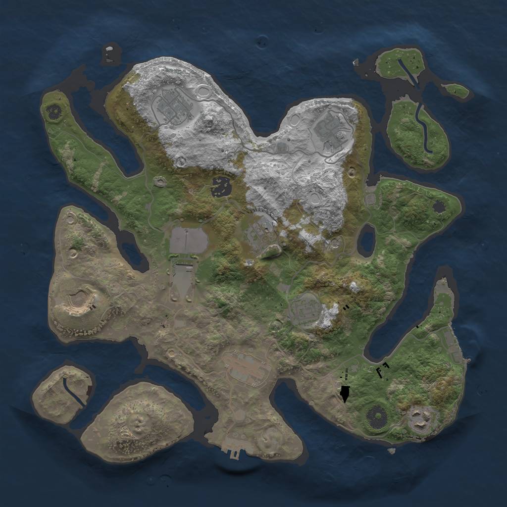 Rust Map: Procedural Map, Size: 3500, Seed: 1656469186, 20 Monuments