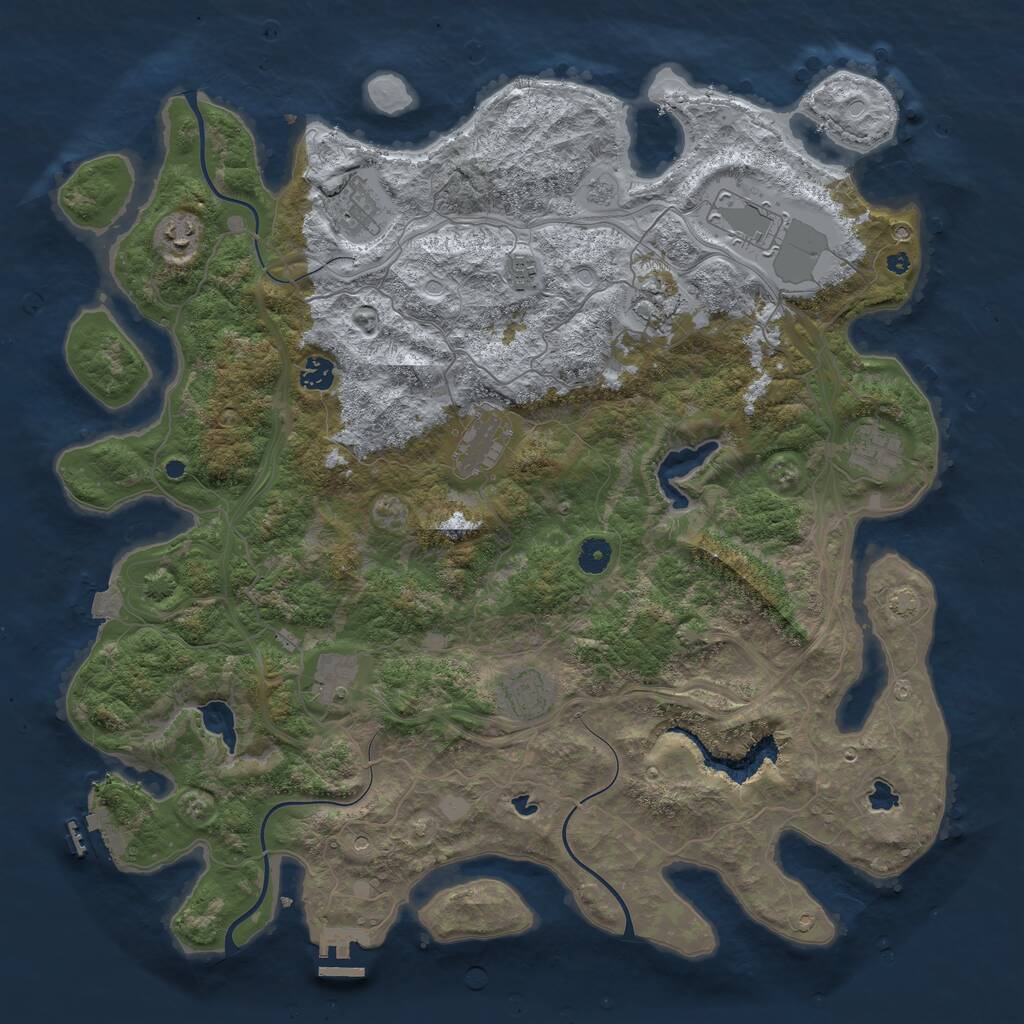 Rust Map: Procedural Map, Size: 4500, Seed: 2032846, 16 Monuments