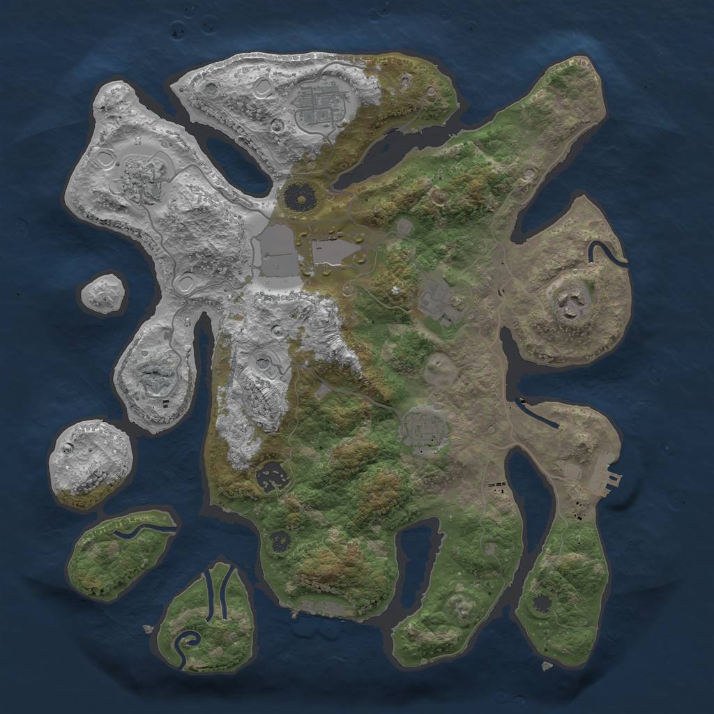 Rust Map: Procedural Map, Size: 3500, Seed: 20210822, 18 Monuments