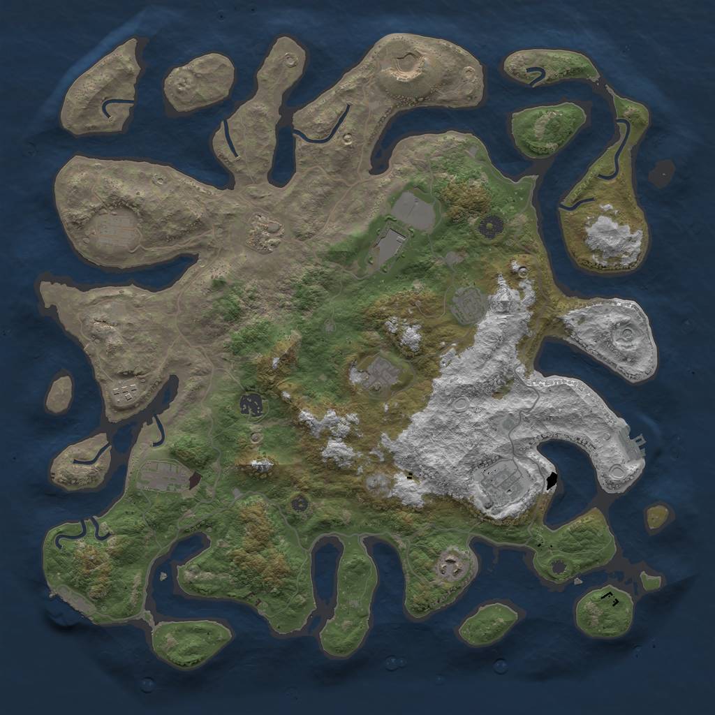 Rust Map: Procedural Map, Size: 4500, Seed: 5632219, 22 Monuments