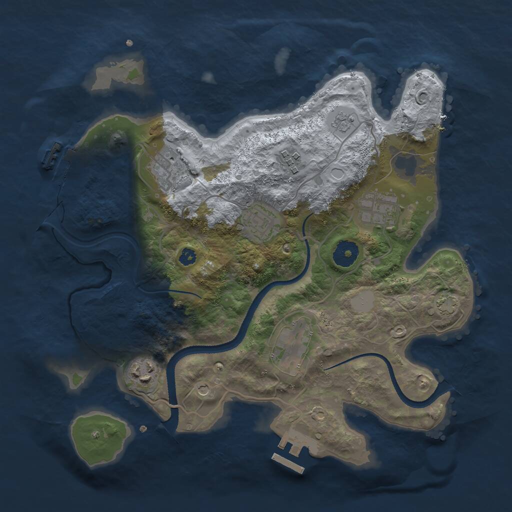 Rust Map: Procedural Map, Size: 3000, Seed: 1053272462, 12 Monuments