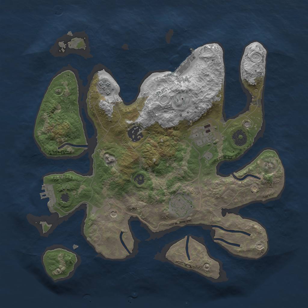 Rust Map: Procedural Map, Size: 3000, Seed: 1053272462, 15 Monuments