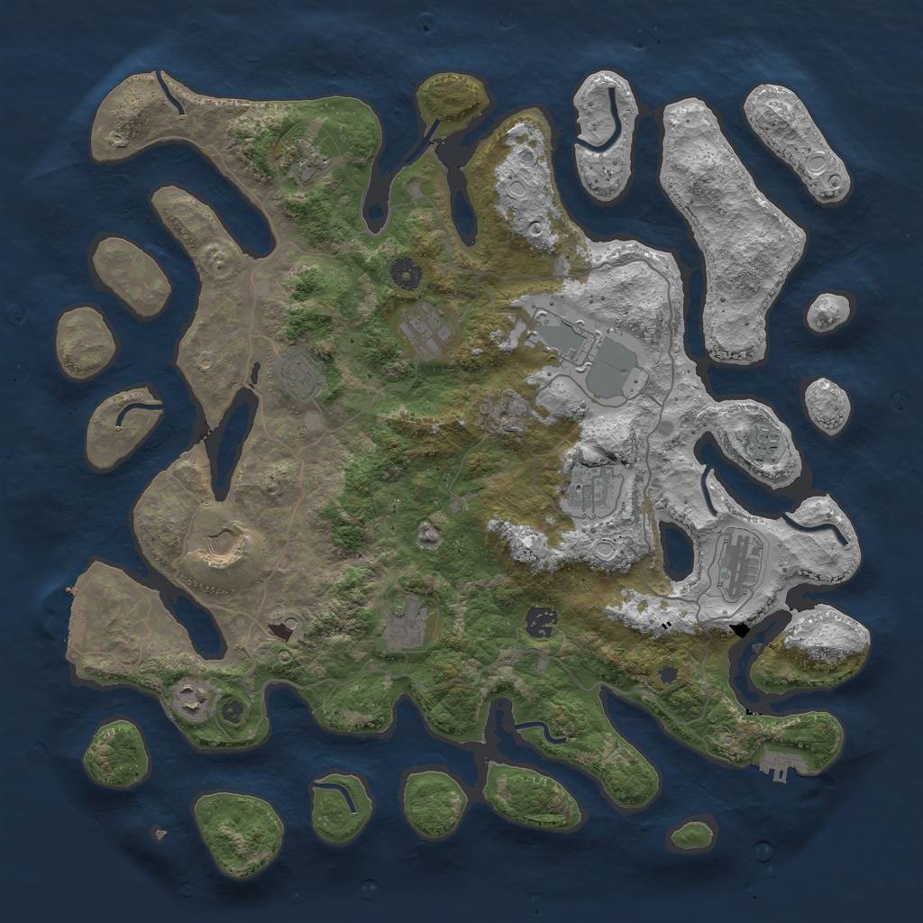 Rust Map: Procedural Map, Size: 4300, Seed: 416263179, 22 Monuments