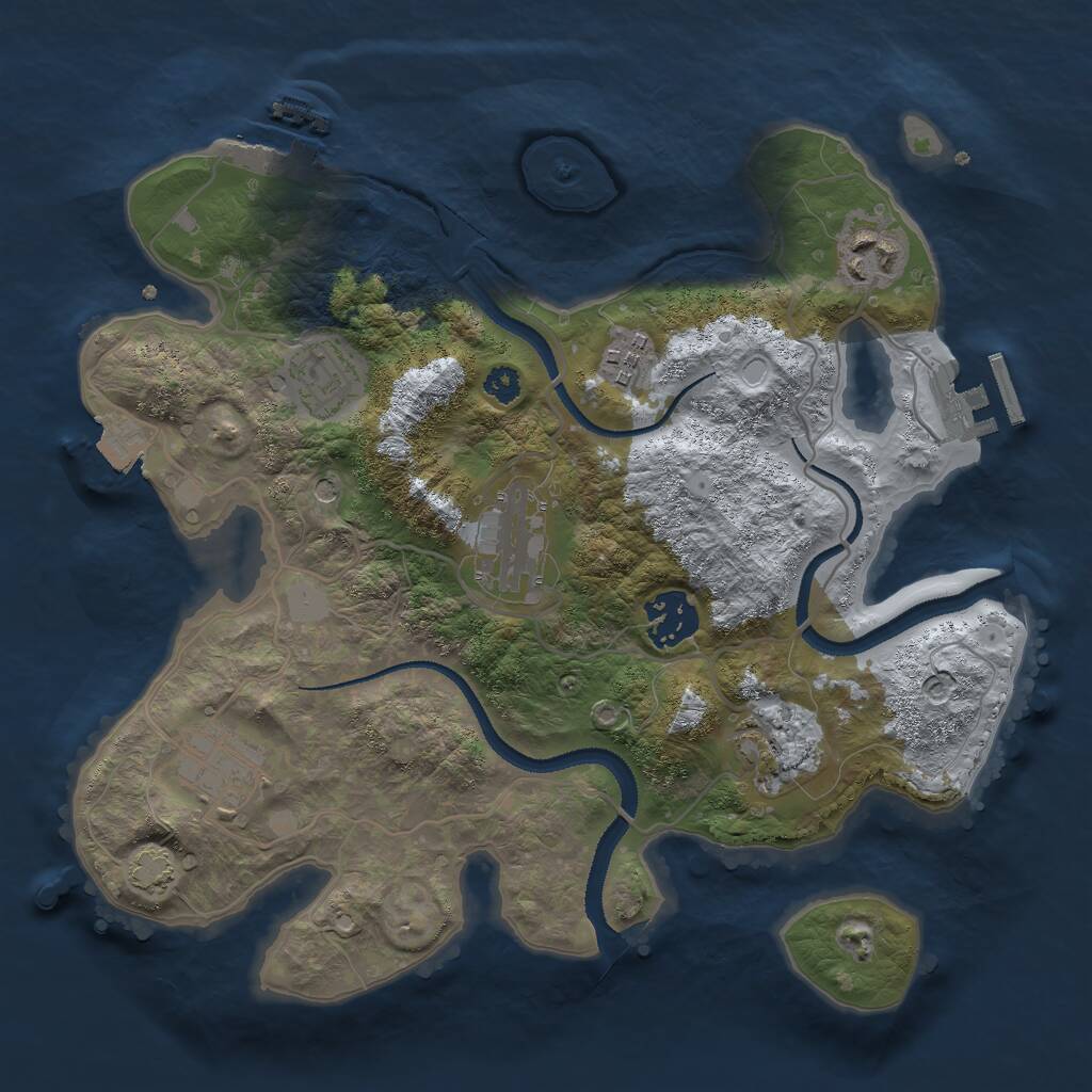 Rust Map: Procedural Map, Size: 3000, Seed: 887306804, 12 Monuments