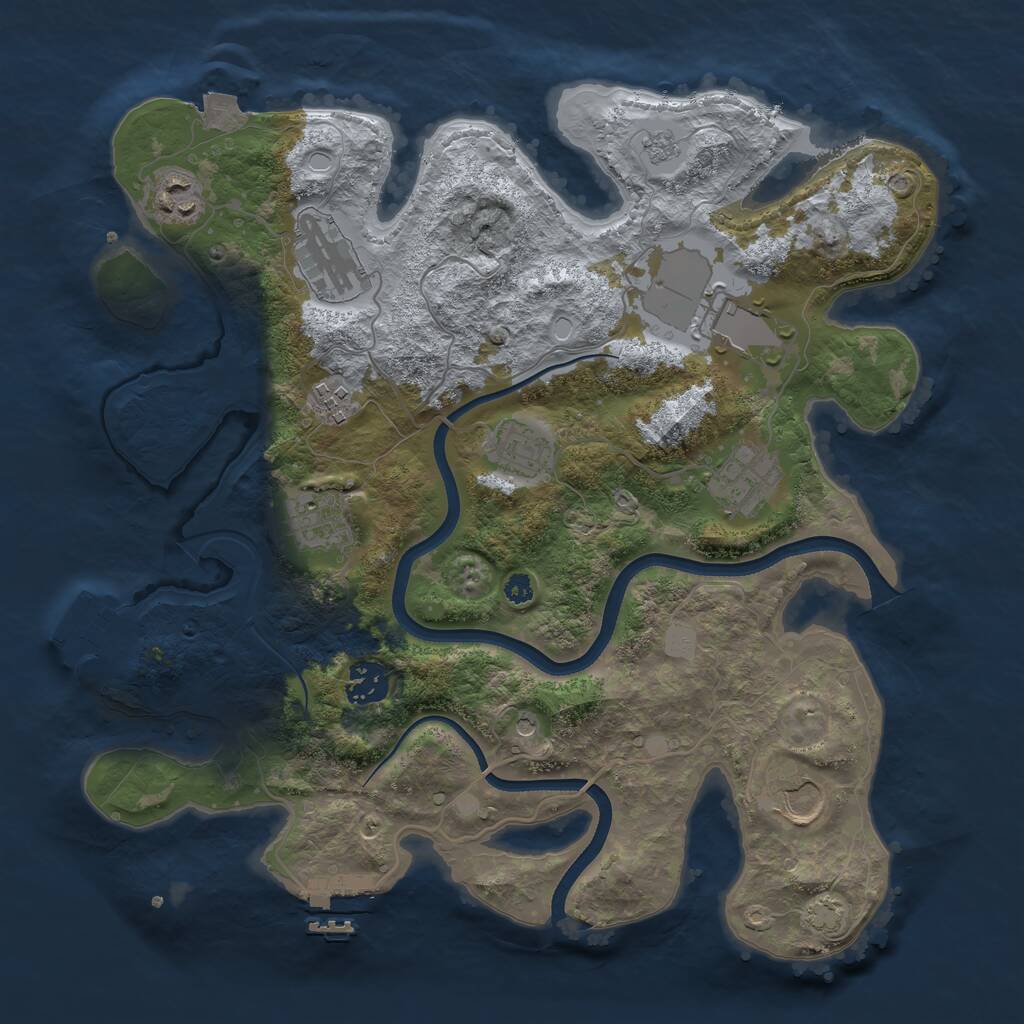 Rust Map: Procedural Map, Size: 3500, Seed: 178688305, 15 Monuments