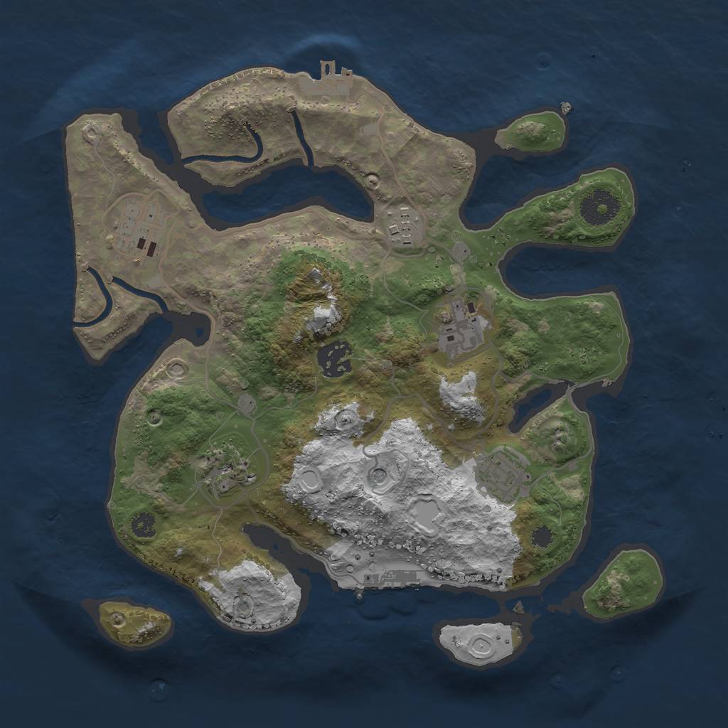 Rust Map: Procedural Map, Size: 3000, Seed: 2288, 17 Monuments