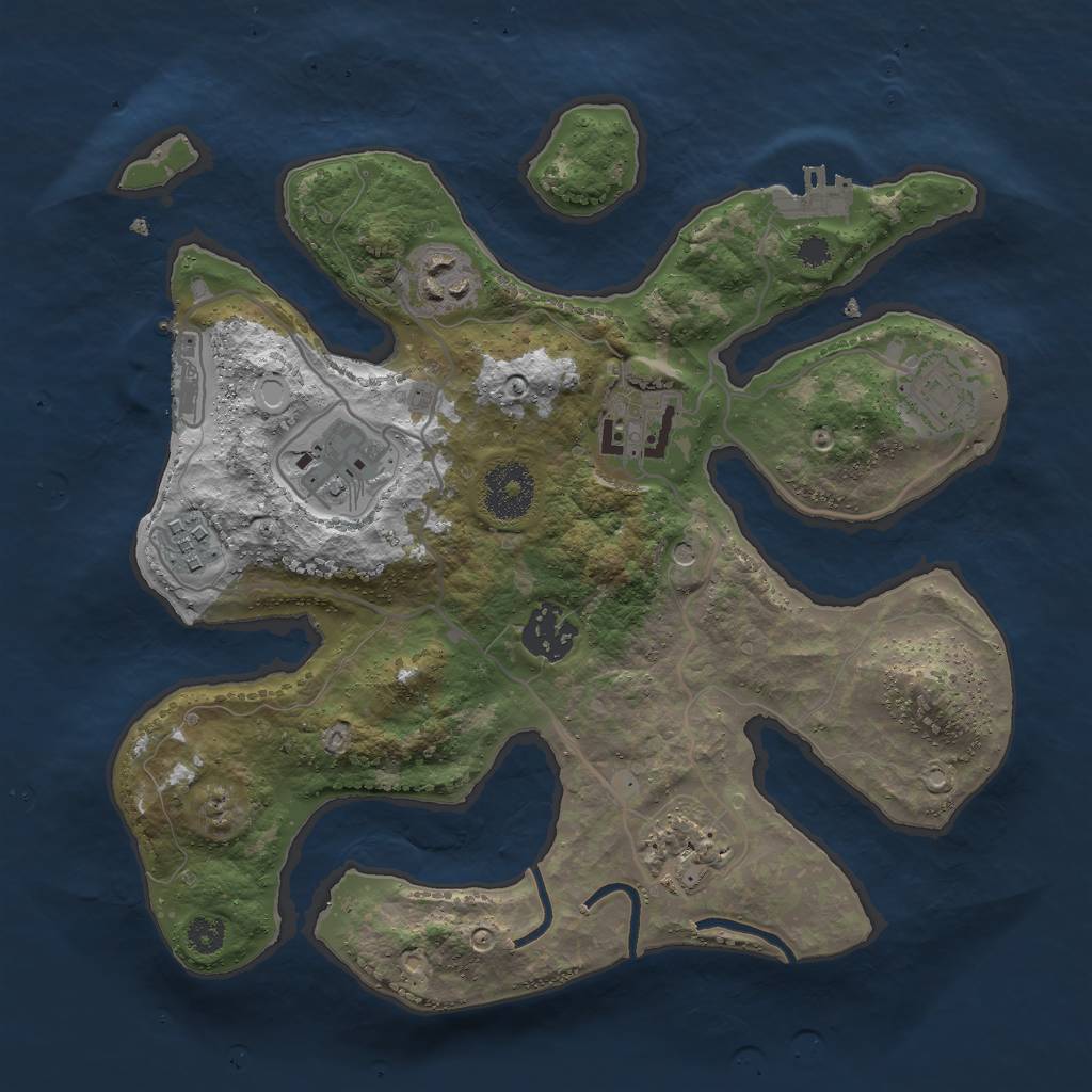 Rust Map: Procedural Map, Size: 3000, Seed: 1474648652, 18 Monuments