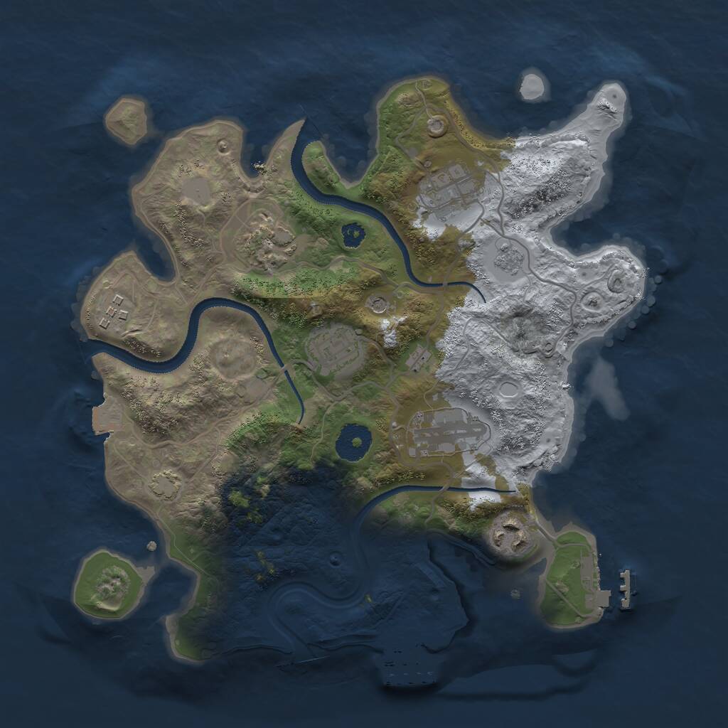 Rust Map: Procedural Map, Size: 3000, Seed: 1751832875, 12 Monuments
