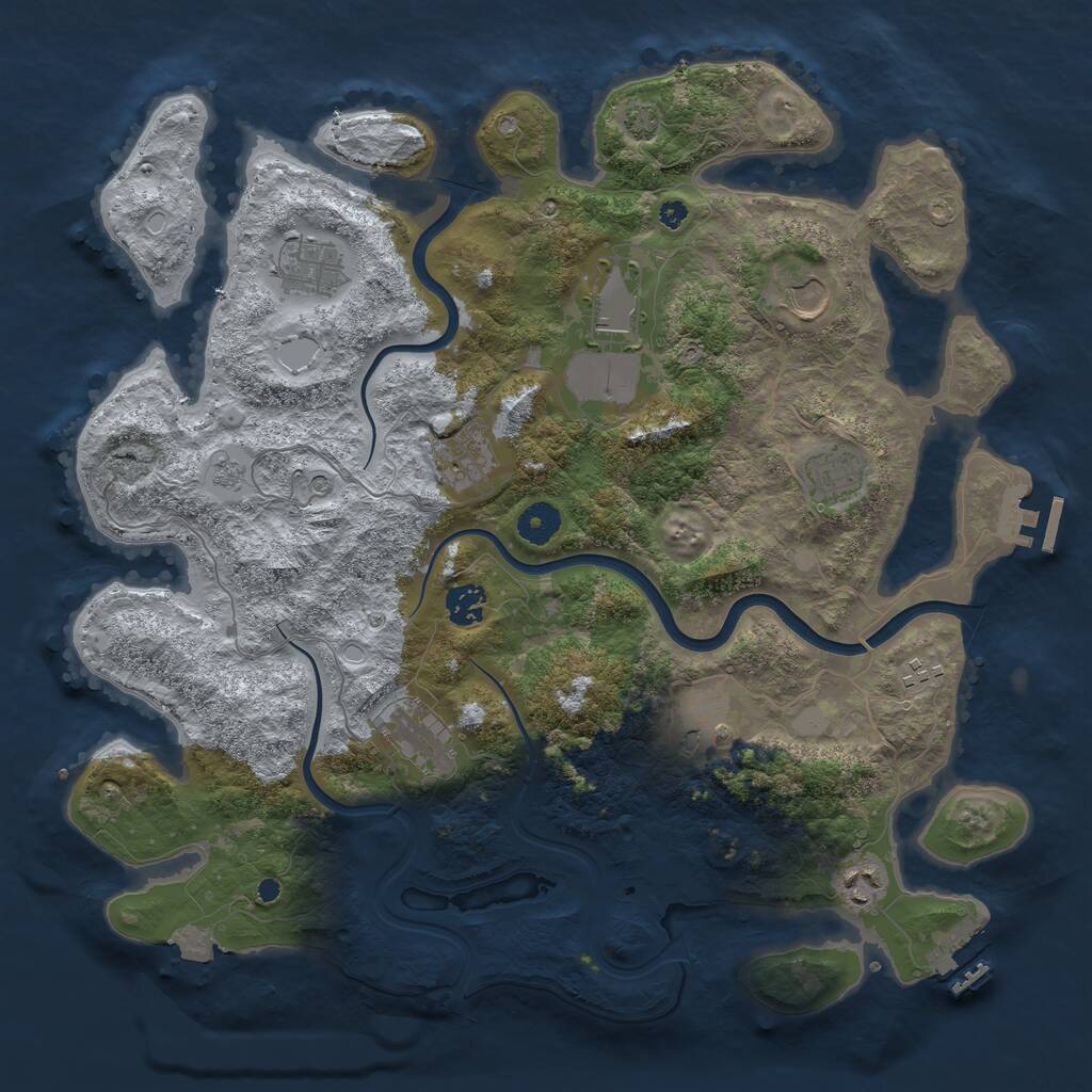 Rust Map: Procedural Map, Size: 3950, Seed: 2026092734, 16 Monuments