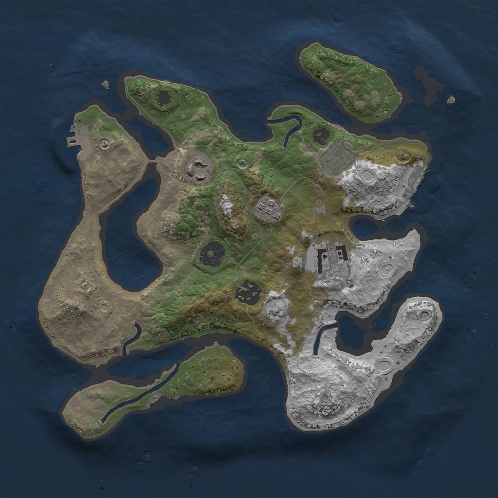 Rust Map: Procedural Map, Size: 3000, Seed: 1145141919, 15 Monuments