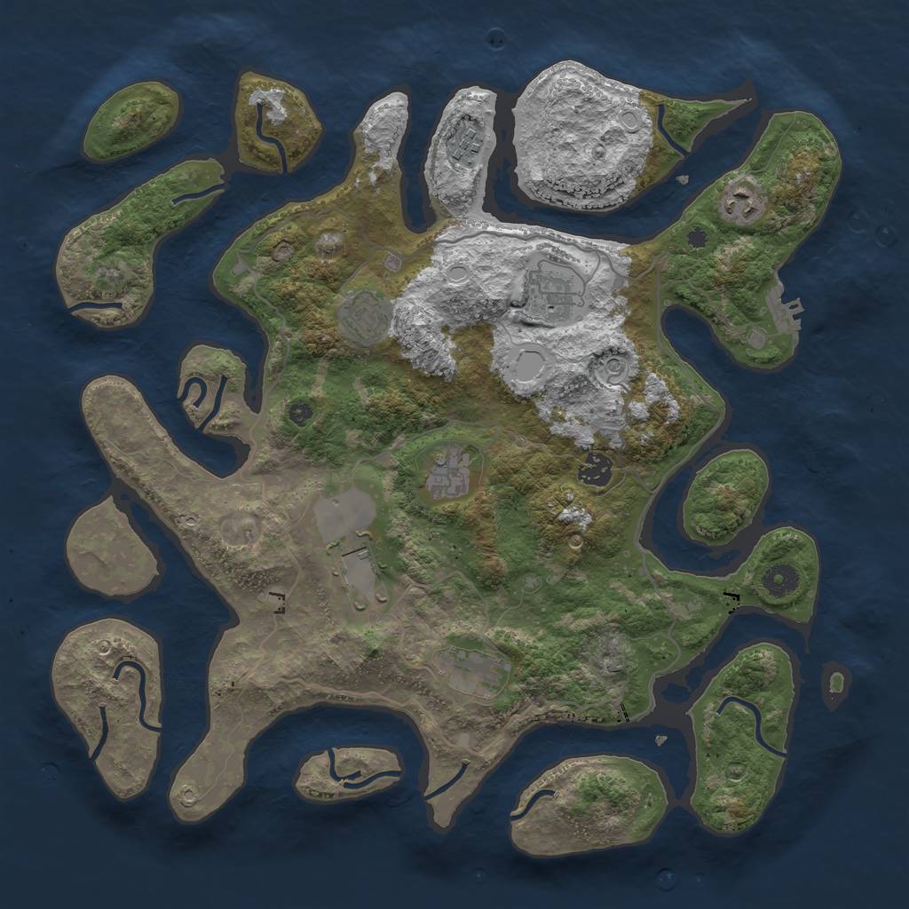 Rust Map: Procedural Map, Size: 4000, Seed: 11294, 18 Monuments