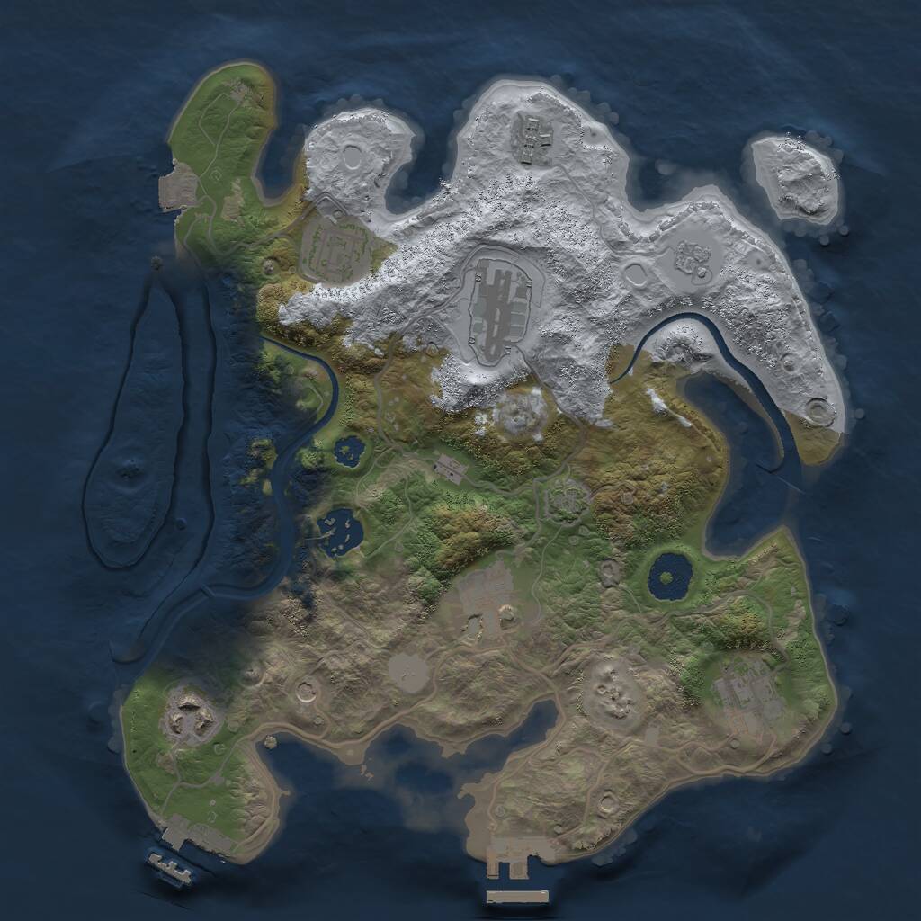 Rust Map: Procedural Map, Size: 3000, Seed: 1523716718, 13 Monuments
