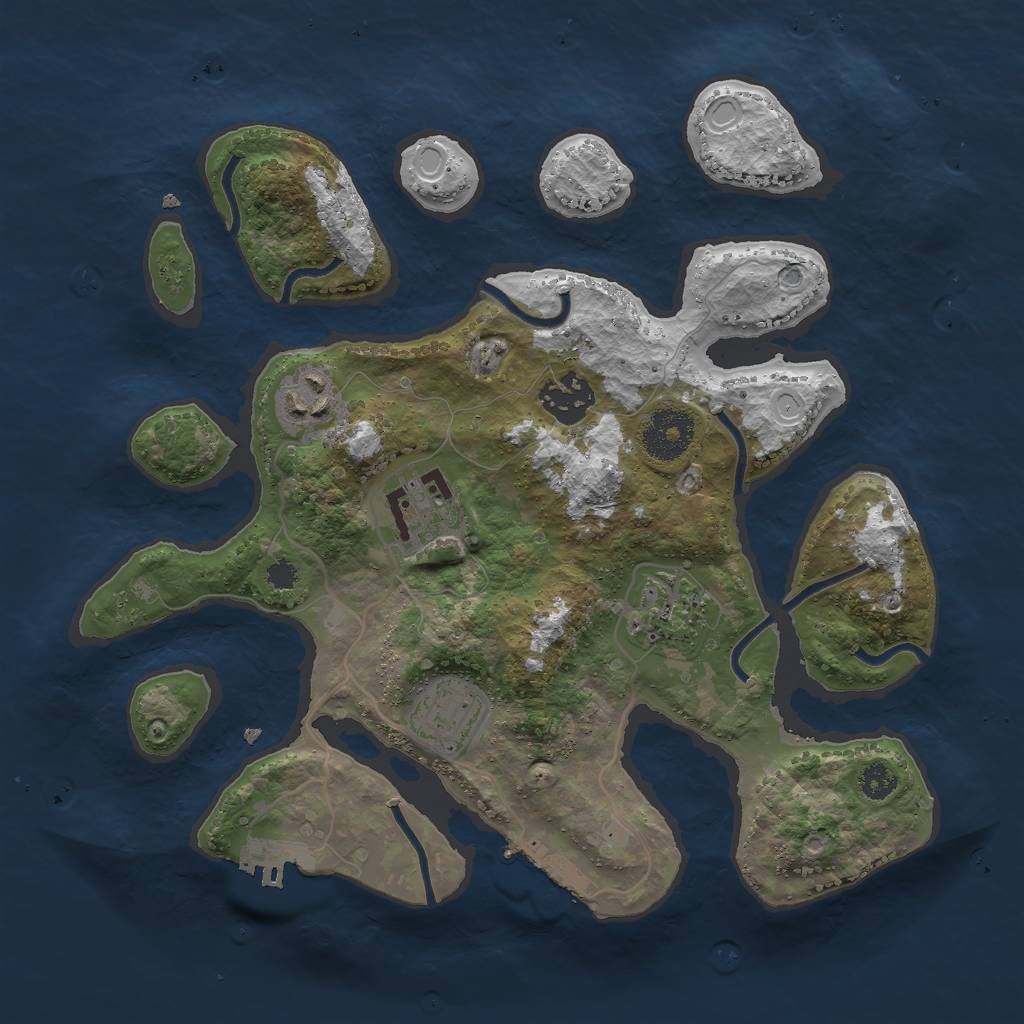 Rust Map: Procedural Map, Size: 3000, Seed: 43194, 15 Monuments