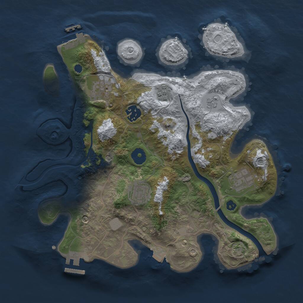 Rust Map: Procedural Map, Size: 3000, Seed: 43194, 11 Monuments