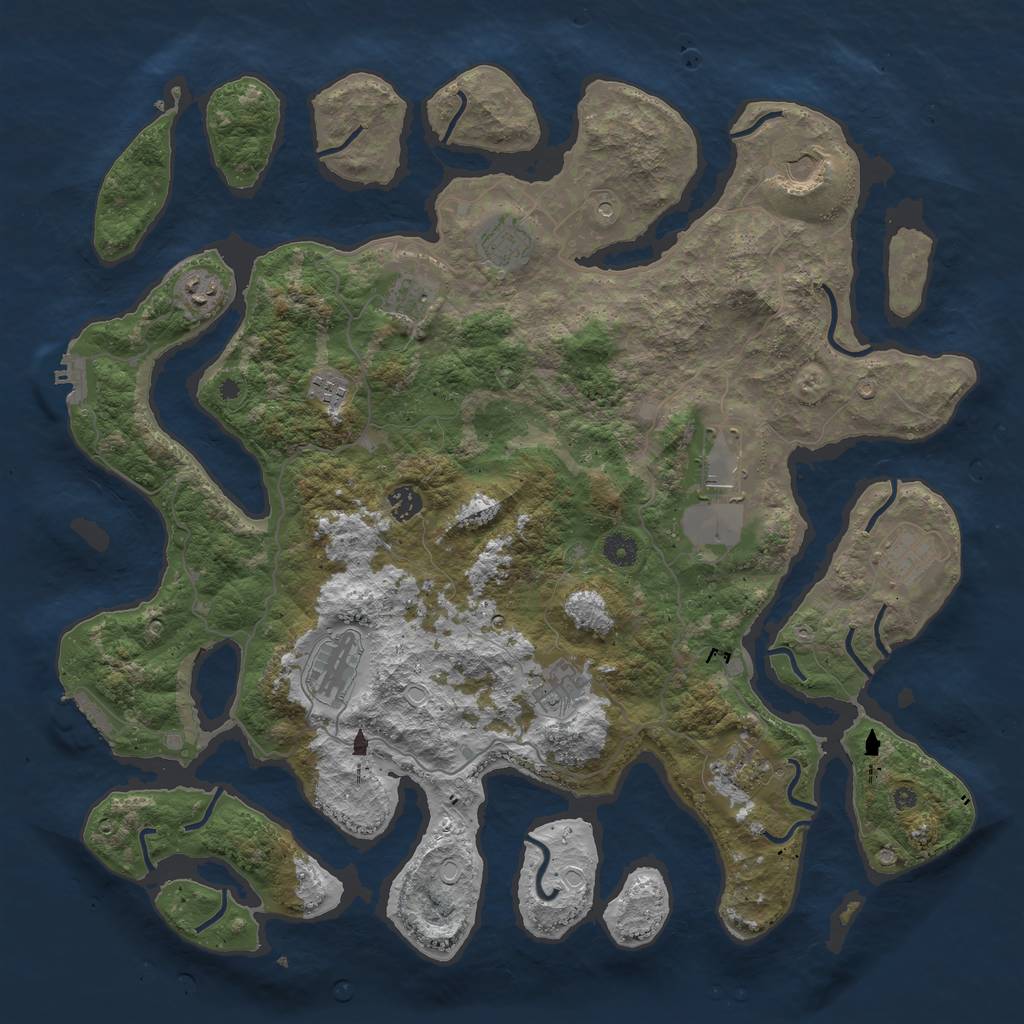 Rust Map: Procedural Map, Size: 4500, Seed: 1985070492, 22 Monuments