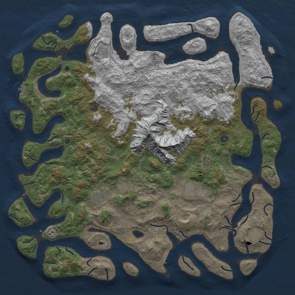 Rust Map: Procedural Map, Size: 6000, Seed: 698969, 22 Monuments