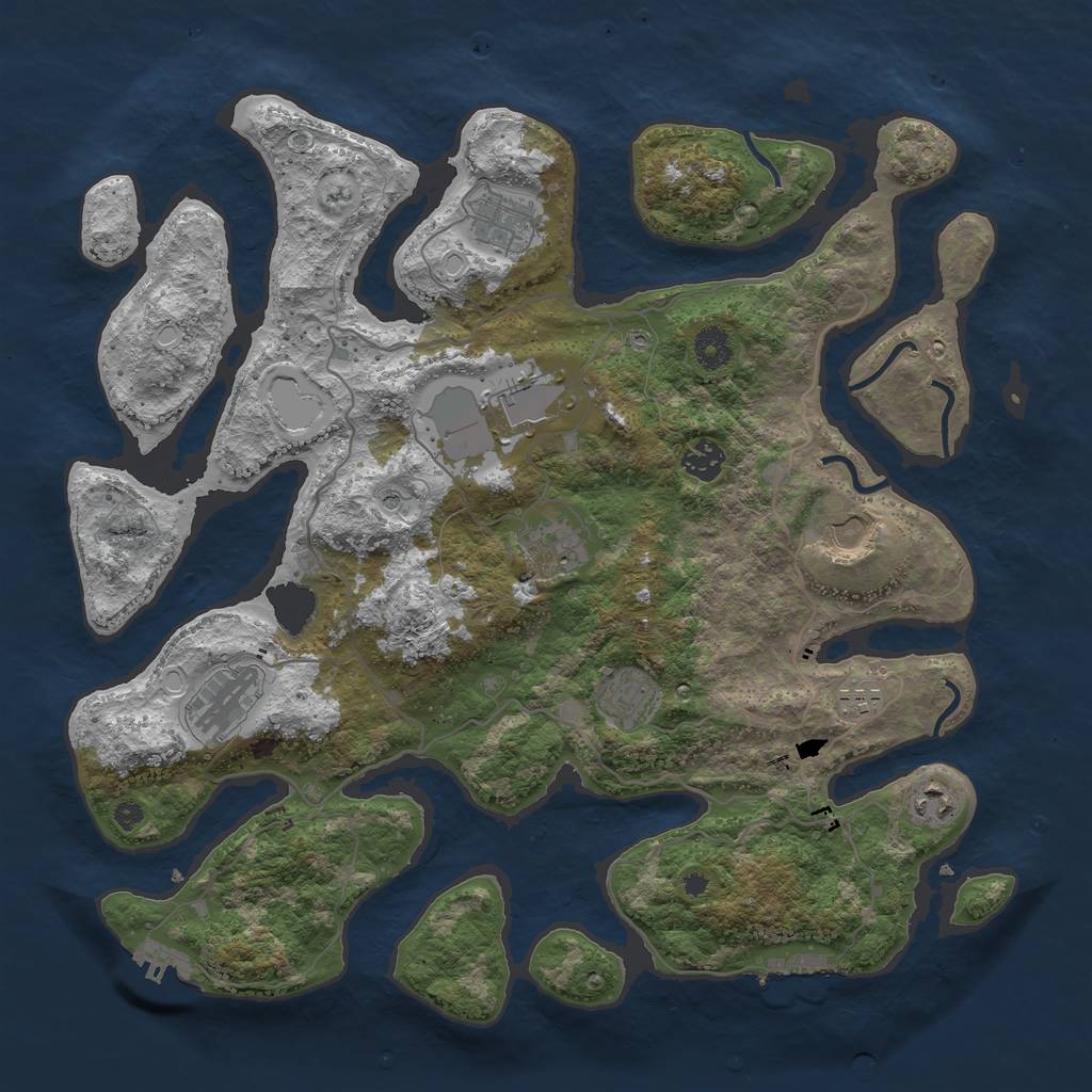 Rust Map: Procedural Map, Size: 4000, Seed: 1094424073, 20 Monuments