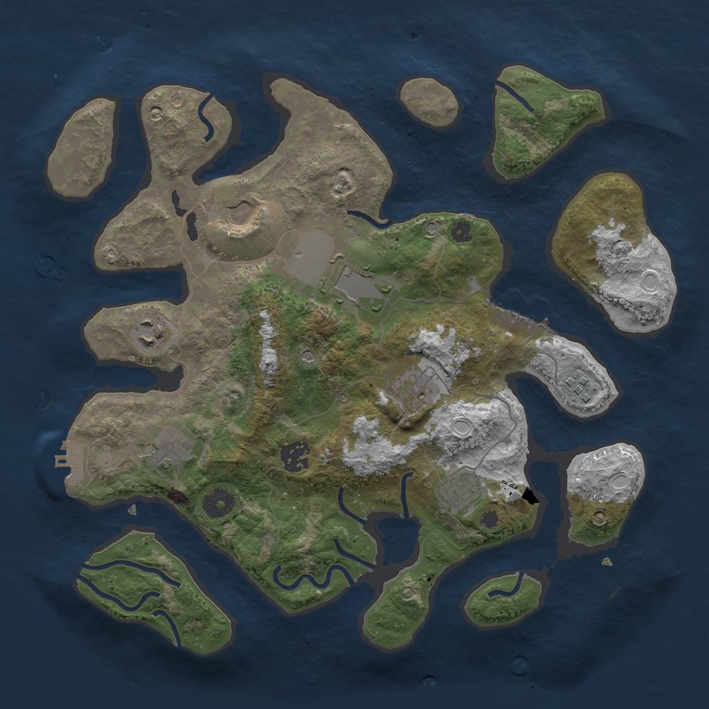 Rust Map: Procedural Map, Size: 3500, Seed: 1580382262, 19 Monuments