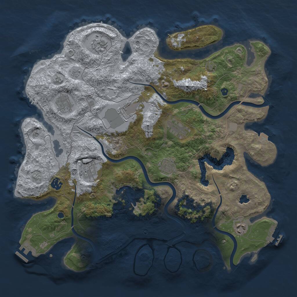 Rust Map: Procedural Map, Size: 4000, Seed: 216743139, 15 Monuments