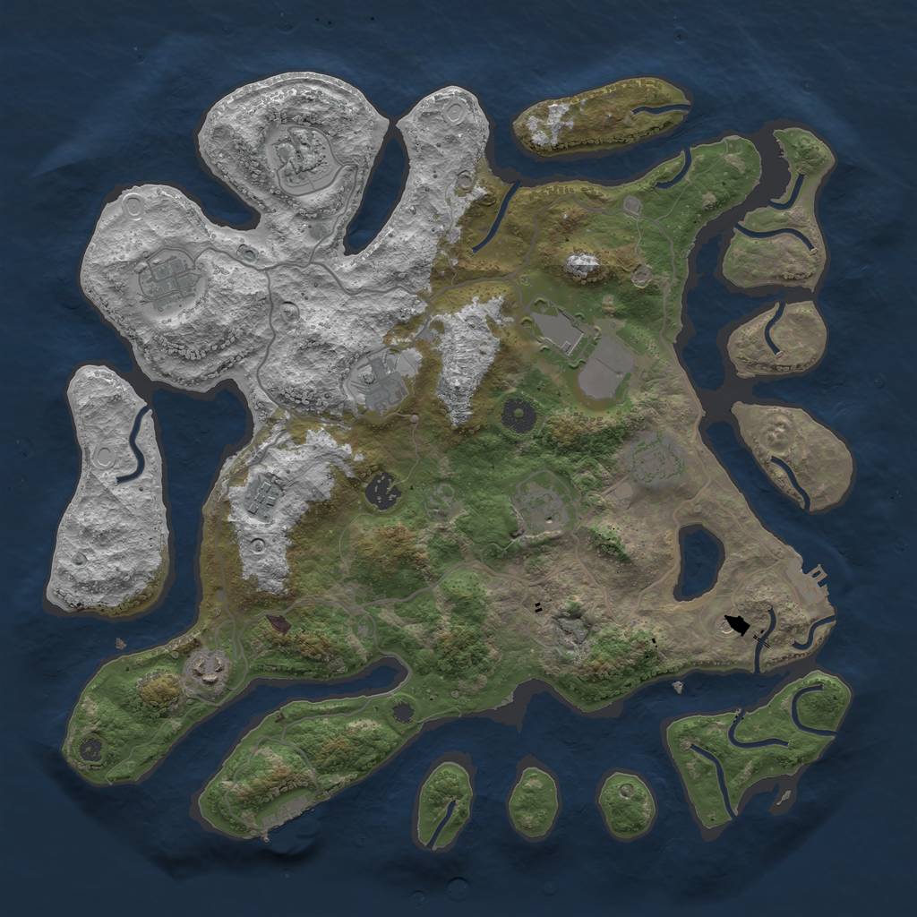 Rust Map: Procedural Map, Size: 4000, Seed: 216743139, 20 Monuments