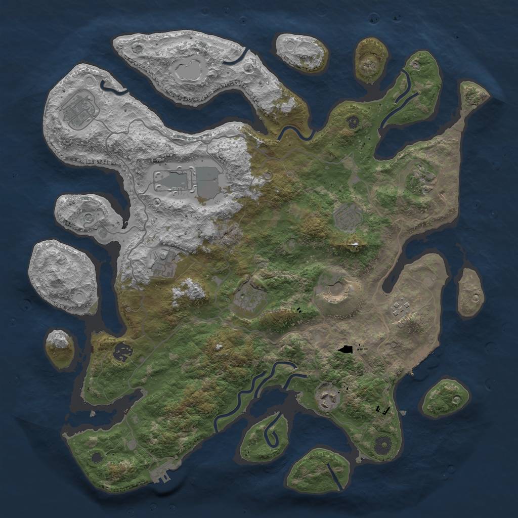 Rust Map: Procedural Map, Size: 4200, Seed: 85484876, 21 Monuments