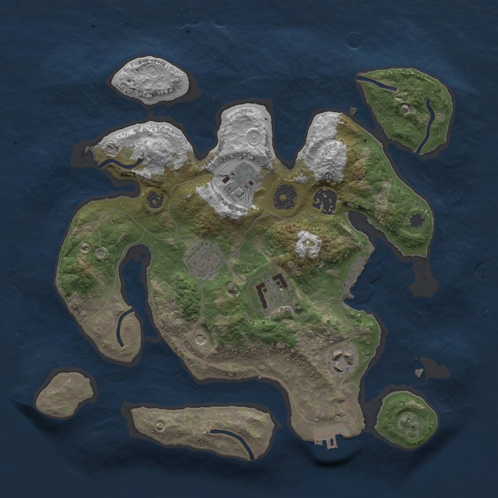 Rust Map: Procedural Map, Size: 3000, Seed: 622622, 16 Monuments