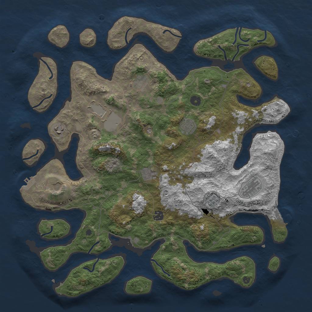 Rust Map: Procedural Map, Size: 4500, Seed: 21091985, 20 Monuments