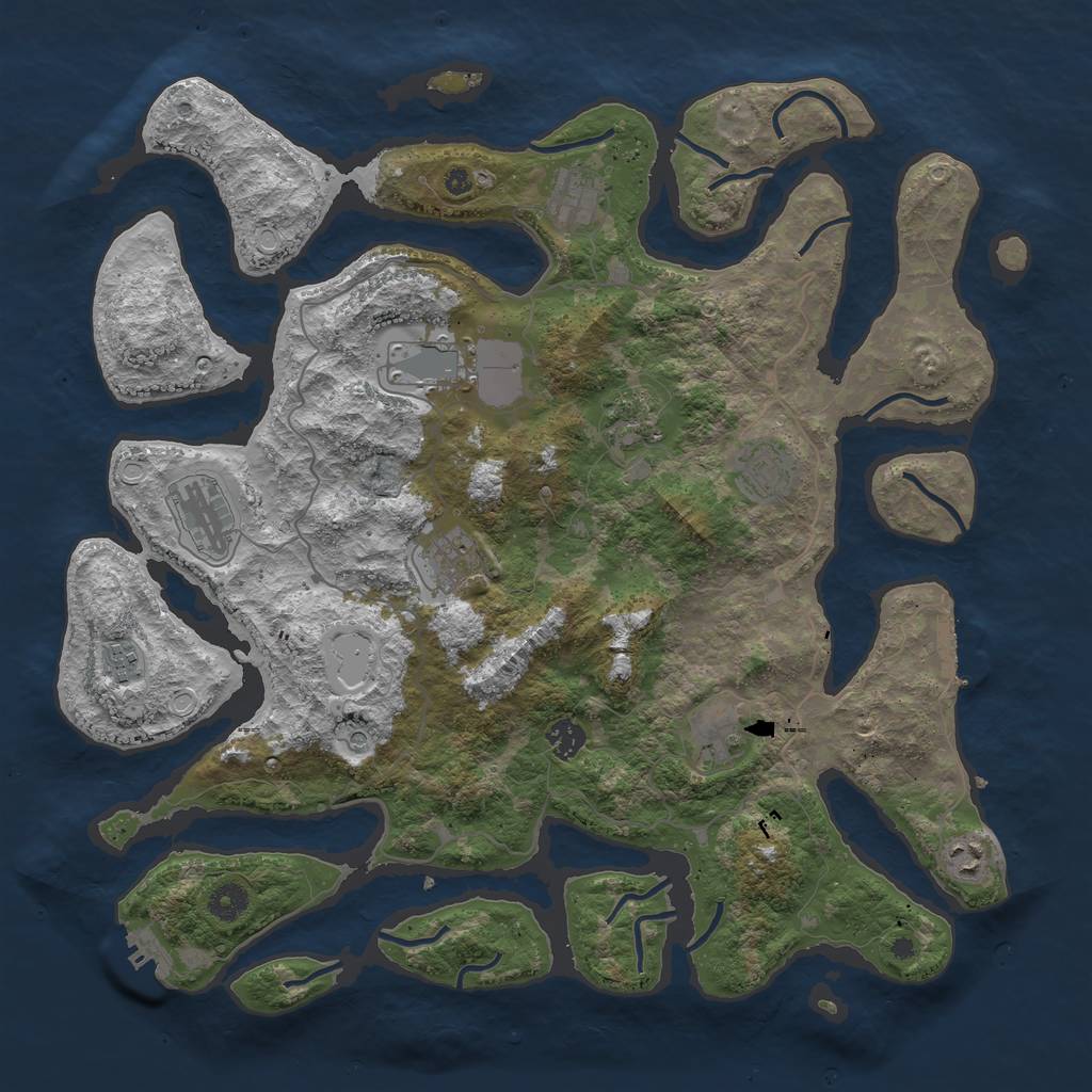 Rust Map: Procedural Map, Size: 4250, Seed: 40529752, 21 Monuments