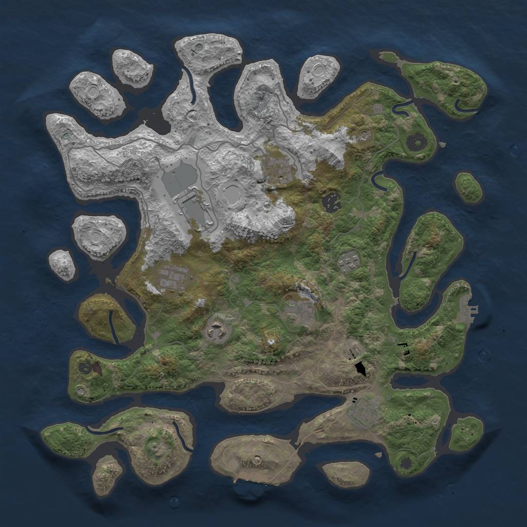 Rust Map: Procedural Map, Size: 4000, Seed: 62458194, 19 Monuments
