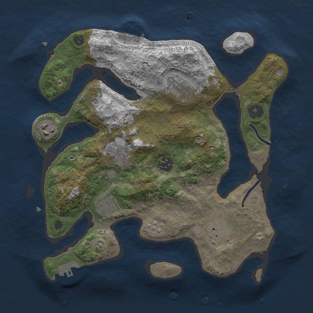 Rust Map: Procedural Map, Size: 3150, Seed: 694208, 18 Monuments