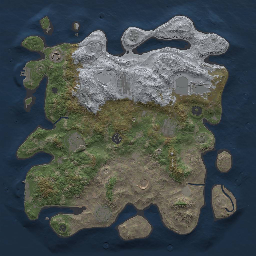 Rust Map: Procedural Map, Size: 3700, Seed: 1338998495, 17 Monuments