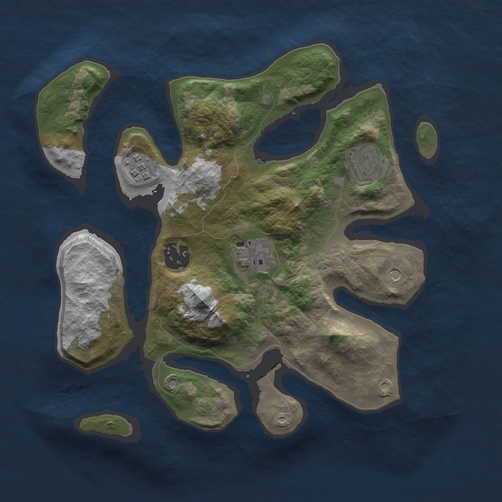 Rust Map: Barren, Size: 2800, Seed: 82341621, 7 Monuments