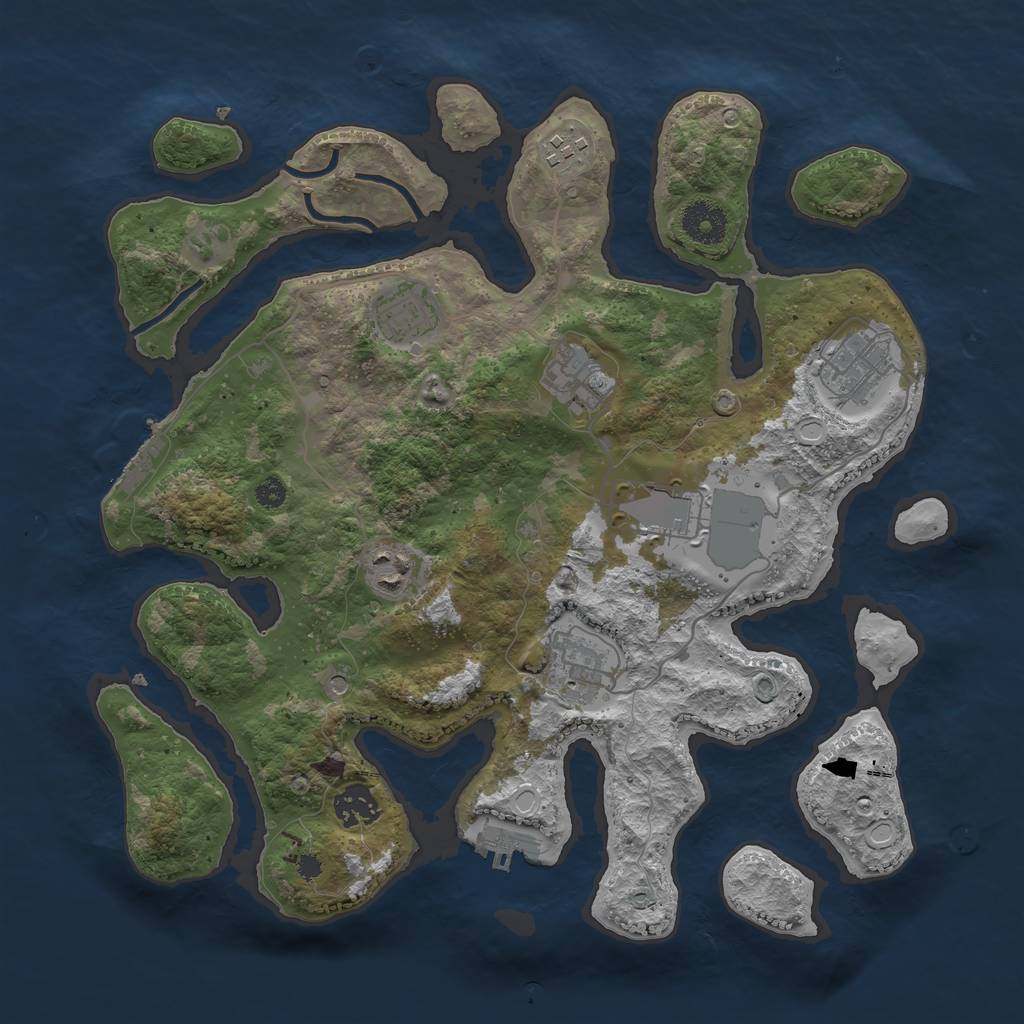 Rust Map: Procedural Map, Size: 3500, Seed: 6264996, 19 Monuments