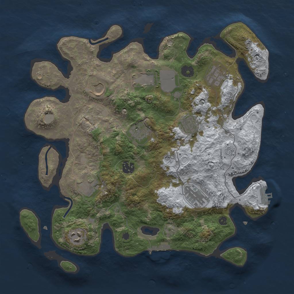 Rust Map: Procedural Map, Size: 3500, Seed: 6324334, 18 Monuments