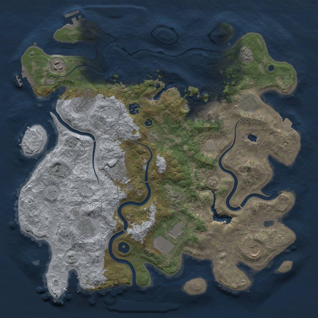 Rust Map: Procedural Map, Size: 4200, Seed: 4827, 17 Monuments