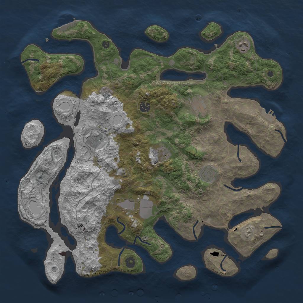Rust Map: Procedural Map, Size: 4200, Seed: 4827, 19 Monuments