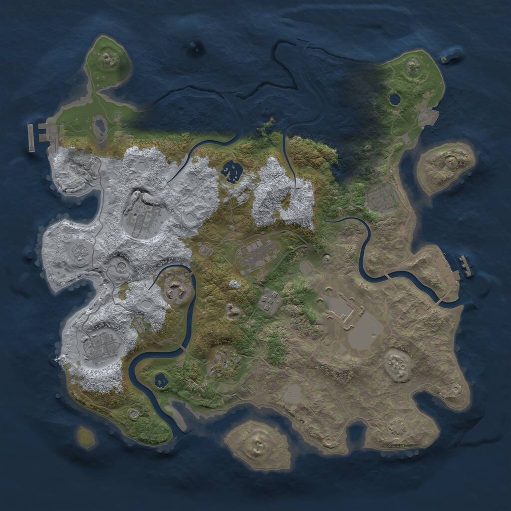 Rust Map: Procedural Map, Size: 3700, Seed: 711175792, 15 Monuments