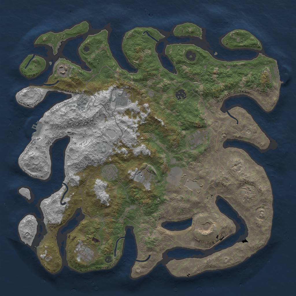 Rust Map: Procedural Map, Size: 4250, Seed: 1013798788, 22 Monuments