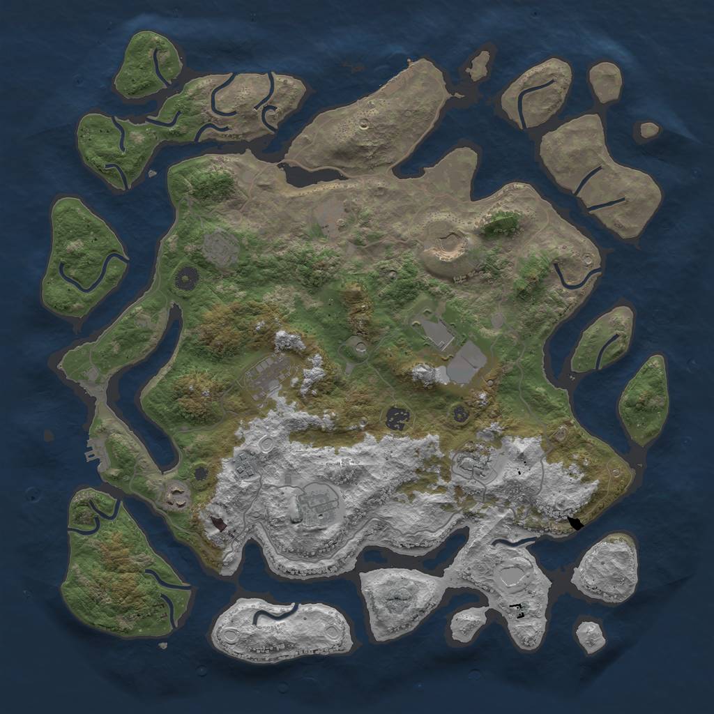 Rust Map: Procedural Map, Size: 4500, Seed: 79294511, 21 Monuments