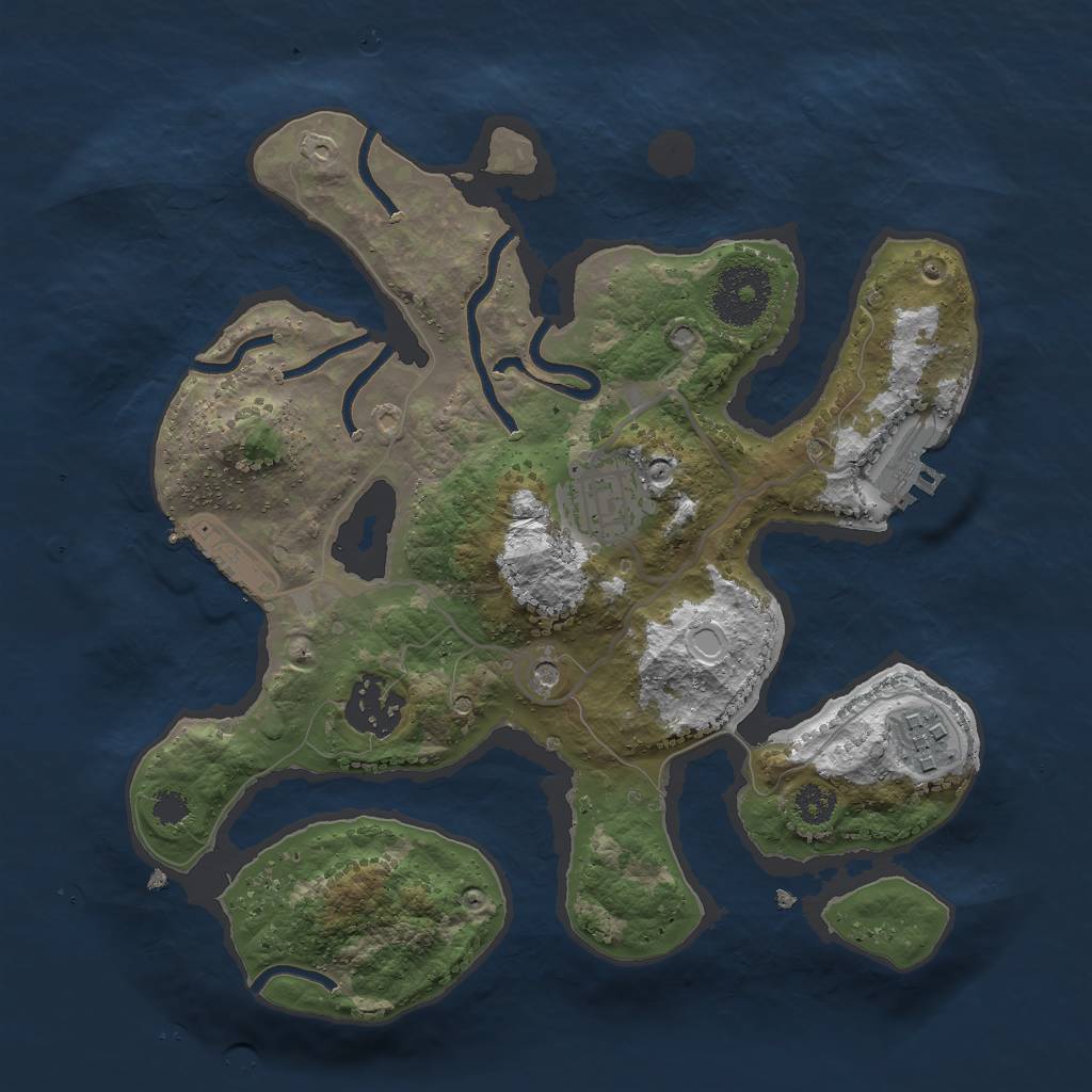 Rust Map: Procedural Map, Size: 2750, Seed: 6126, 14 Monuments