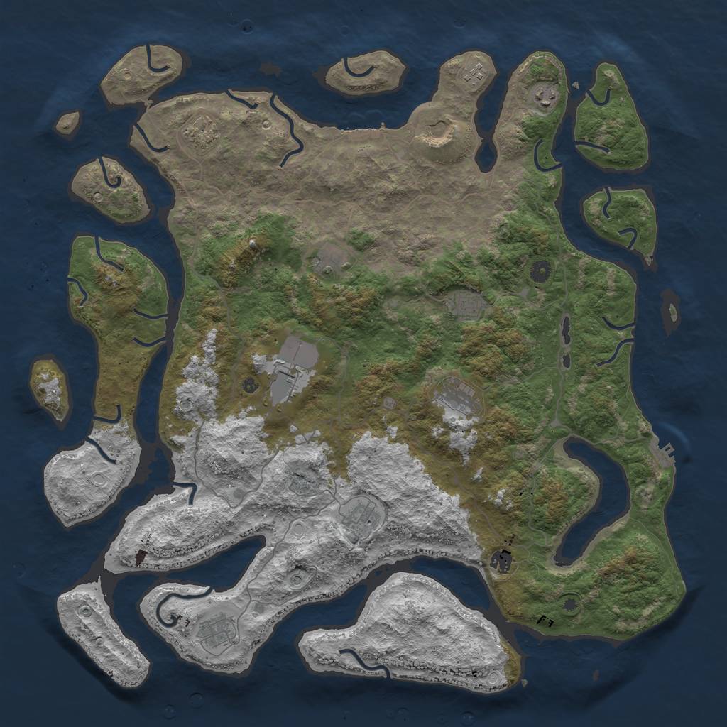 Rust Map: Procedural Map, Size: 4947, Seed: 2147483647, 22 Monuments