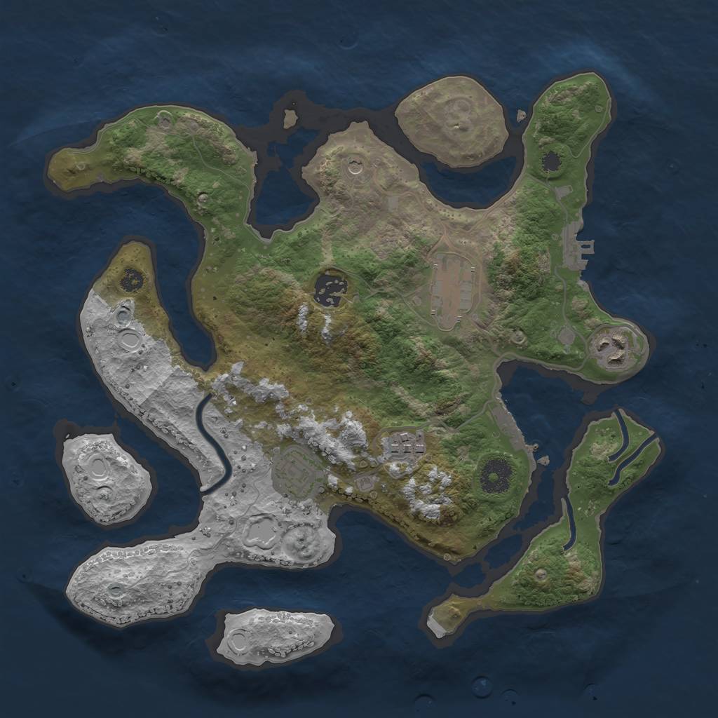 Rust Map: Procedural Map, Size: 3200, Seed: 975, 16 Monuments